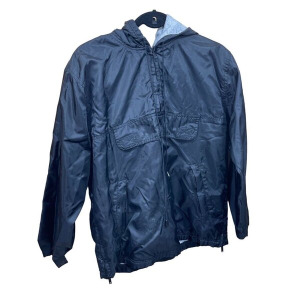 Arizona Other - Arizona Men's Nylon Pullover Jacket Fleece Lined Black Grey Size M Medium (READ)